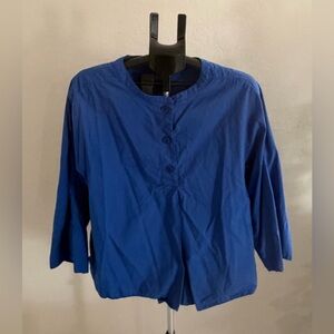 Elegant Women's Royal Blue Button-Down Shirt